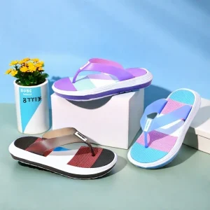 Rainbow Color Block Sandals  Flip Flops