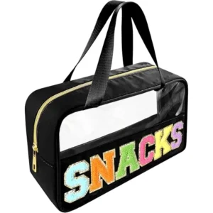 Chenille Letter Clear Makeup Bag