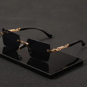 Rimless Rectangle Shades Sun Glasses