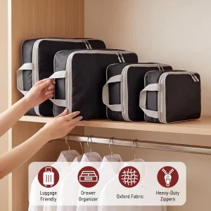 4Pc Travel Compression Packing Cubes